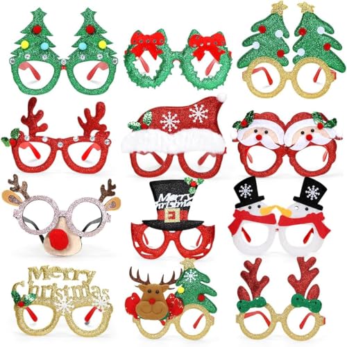 KOOOGEAR Weihnachtsbrillen,10 Stück Brillenrahmen Weihnachtsschmuck Brille,Partybrillen für Deko Weihnachten,Weihnachtskostüm Party Dekoration,Partybrillen Lustige Brille für Kinder Erwachsene KOOOGEAR Weihnachtsbrillen,10 Stück Brillenrahmen Weihnachtsschmuck Brille,Partybrillen für Deko Weihnachten,Weihnachtskostüm Party Dekoration,Partybrillen Lustige Brille für Kinder Erwachsene von KOOOGEAR