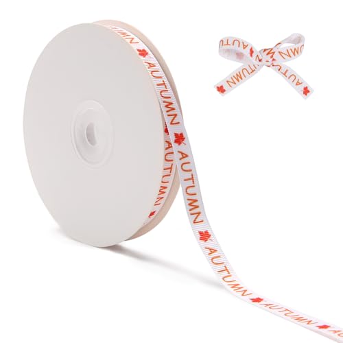 Ripsband für Thanksgiving, Herbst, 1,9 cm, 27 m, Ahornblatt, dekoratives Band für Handwerk, Kranzschleife, Geschenkverpackung, Party-Dekoration Ripsband für Thanksgiving, Herbst, 1,9 cm, 27 m, Ahornblatt, dekoratives Band für Handwerk, Kranzschleife, Geschenkverpackung, Party-Dekoration von KOOTAU