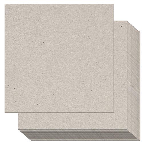 Grauer Karton (1,5 mm/2 mm) für Bastelarbeiten, Buchbindung, Karton und Scrapbooking (12, 2 mm - 12 x 12 Zoll) von KORA projects