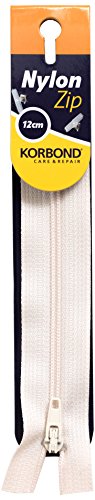 KORBOND Nylon Reißverschluss, 12 cm, cremefarben von KORBOND