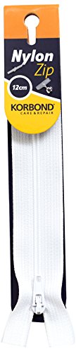 KORBOND Nylon Reißverschluss, 12 cm, weiß von KORBOND