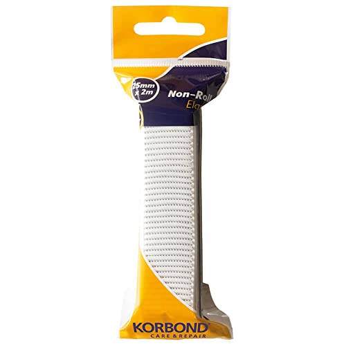 Korbond 25 mm x 2 m Nicht ringelndes Gummiband Weiß Korbond 25 mm x 2 m Nicht ringelndes Gummiband Weiß von KORBOND