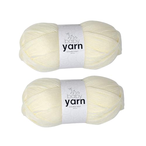 Korbond Babygarn – Creme – 2 x 100 g Acrylwolle – leicht, hypoallergen und langlebig, Doppelstrick-Häkelgarn, Strickwolle Korbond Babygarn – Creme – 2 x 100 g Acrylwolle – leicht, hypoallergen und langlebig, Doppelstrick-Häkelgarn, Strickwolle von KORBOND