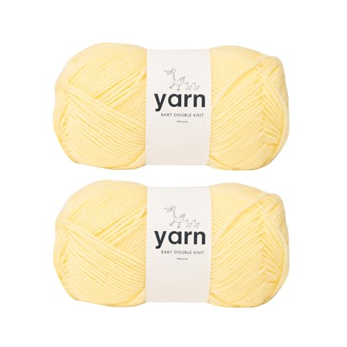 Korbond Babygarn – Gelb – 2 x 100 g Acrylwolle – leicht, hypoallergen und langlebig, Doppelstrick-Häkelgarn, Strickwolle Korbond Babygarn – Gelb – 2 x 100 g Acrylwolle – leicht, hypoallergen und langlebig, Doppelstrick-Häkelgarn, Strickwolle von KORBOND