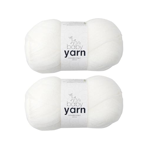Korbond Babygarn – Weiß – 2 x 100 g Acrylwolle – leicht, hypoallergen und langlebig, Doppelstrick-Häkelgarn, Strickwolle Korbond Babygarn – Weiß – 2 x 100 g Acrylwolle – leicht, hypoallergen und langlebig, Doppelstrick-Häkelgarn, Strickwolle von KORBOND