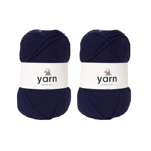 Korbond Garn, Marineblau, 2 x 100 g Acrylwolle, leicht, hypoallergen und langlebig, Doppelstrick-Häkelgarn, Strickwolle Korbond Garn, Marineblau, 2 x 100 g Acrylwolle, leicht, hypoallergen und langlebig, Doppelstrick-Häkelgarn, Strickwolle von KORBOND