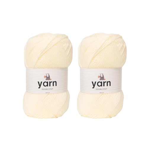 Korbond Garn – Creme – 2 x 100 g Acrylwolle – leicht, hypoallergen und langlebig, Doppelstrick-Häkelgarn, Strickwolle Korbond Garn – Creme – 2 x 100 g Acrylwolle – leicht, hypoallergen und langlebig, Doppelstrick-Häkelgarn, Strickwolle von KORBOND