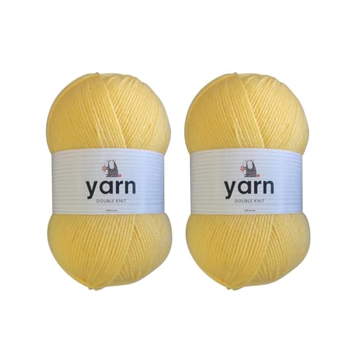 Korbond Garn – Gelb – 2 x 100 g Acrylwolle – leicht, hypoallergen und langlebig, Doppelstrick-Häkelgarn, Strickwolle Korbond Garn – Gelb – 2 x 100 g Acrylwolle – leicht, hypoallergen und langlebig, Doppelstrick-Häkelgarn, Strickwolle von KORBOND