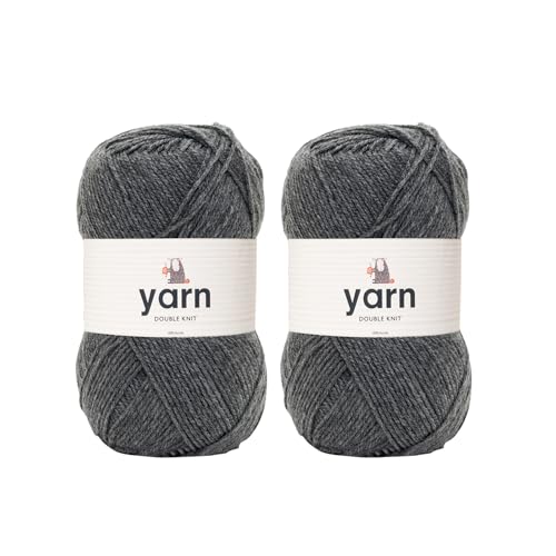 Korbond Garn – Grau – 2 x 100 g Acrylwolle – leicht, hypoallergen und langlebig, Doppelstrick-Häkelgarn, Strickwolle Korbond Garn – Grau – 2 x 100 g Acrylwolle – leicht, hypoallergen und langlebig, Doppelstrick-Häkelgarn, Strickwolle von KORBOND