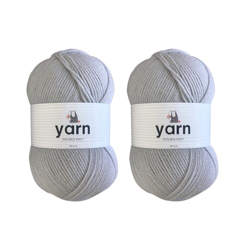 Korbond Garn – Hellgrau – 2 x 100 g Acrylwolle – leicht, hypoallergen und langlebig, Doppelstrick-Häkelgarn, Strickwolle Korbond Garn – Hellgrau – 2 x 100 g Acrylwolle – leicht, hypoallergen und langlebig, Doppelstrick-Häkelgarn, Strickwolle von KORBOND