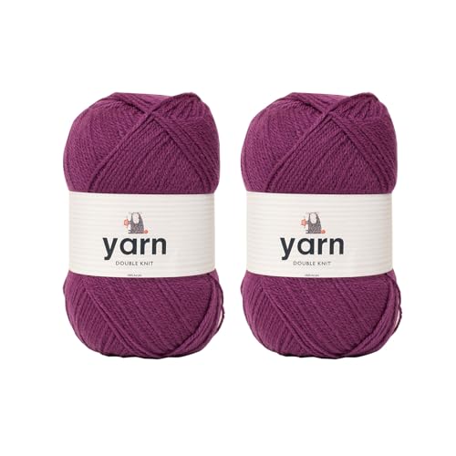 Korbond Garn – Pflaume – 2 x 100 g Acrylwolle – leicht, hypoallergen und langlebig, Doppelstrick-Häkelgarn, Strickwolle Korbond Garn – Pflaume – 2 x 100 g Acrylwolle – leicht, hypoallergen und langlebig, Doppelstrick-Häkelgarn, Strickwolle von KORBOND