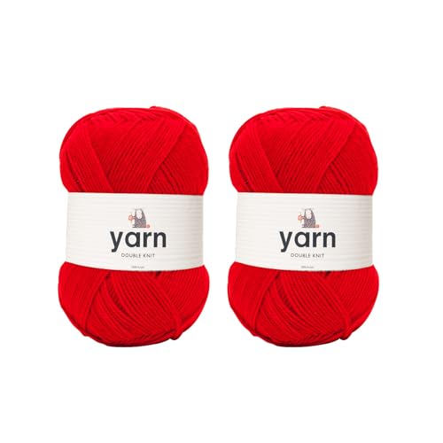 Korbond Garn – Rot – 2 x 100 g Acrylwolle – leicht, hypoallergen und langlebig, Doppelstrick-Häkelgarn, Strickwolle Korbond Garn – Rot – 2 x 100 g Acrylwolle – leicht, hypoallergen und langlebig, Doppelstrick-Häkelgarn, Strickwolle von KORBOND