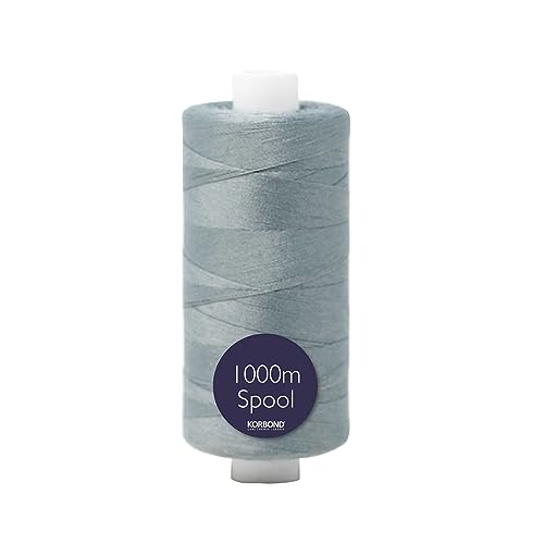 Korbond Nähgarn – 1000 m Polyester beschichtet grau – Nähen, Nähen und Quilten von KORBOND