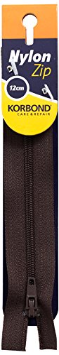 Korbond Nylon Reißverschluss, 12 cm, braun von KORBOND
