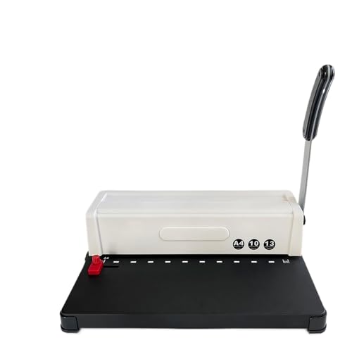 Bindemaschine, Bindemaschine for Stanzen von 12 Blättern, leicht zu stanzen, 10 quadratische Löcher, passend for Briefformat A4 A3, Buchbinder for Akten, Schule Für Projekte zu Hause oder im kleinen B von KOROBIE