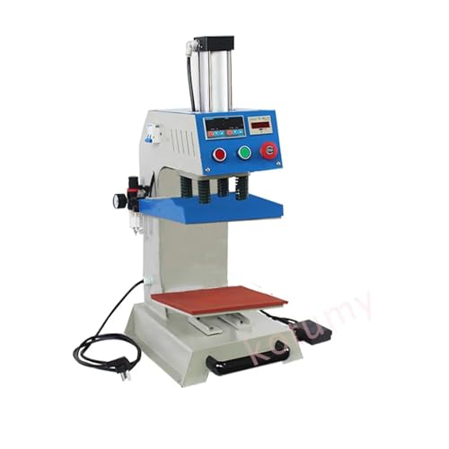 Heißpressmaschine, Pneumatische Heißprägedrucker mit einer Position, Hitze, Transferpresse, 20 x 20 cm, for T-Shirt, Kappen, Hemd, Leder, Logo(20x20CM) von KOROBIE