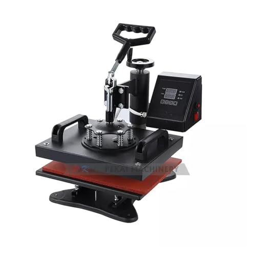 KOROBIE Heißpressmaschine, 23 * 30CM Transferpresse Maschine, Promotion Sublimation Wärmeübertragungsdrucker for Kleidung(Rood) von KOROBIE