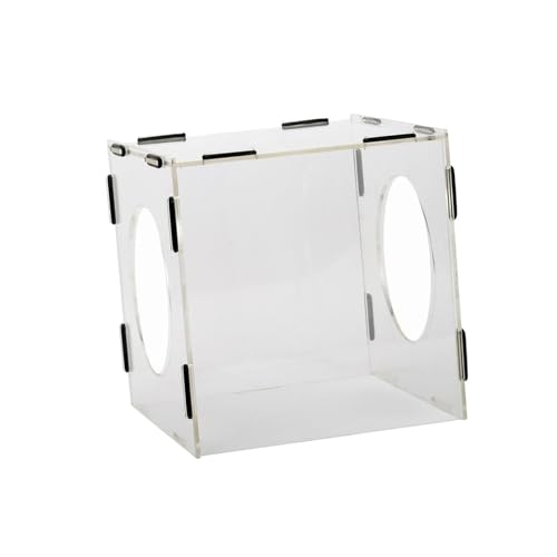 Staubschutzhaube, Staubbox, Geschlossene Schleifbox, Abdeckung Acryl Transparent Mit 2 Löchern dichter käfig haube for Polieren Gravieren Polieren Zum Schleifen, Polieren, Schneiden, Bohren von KOROBIE