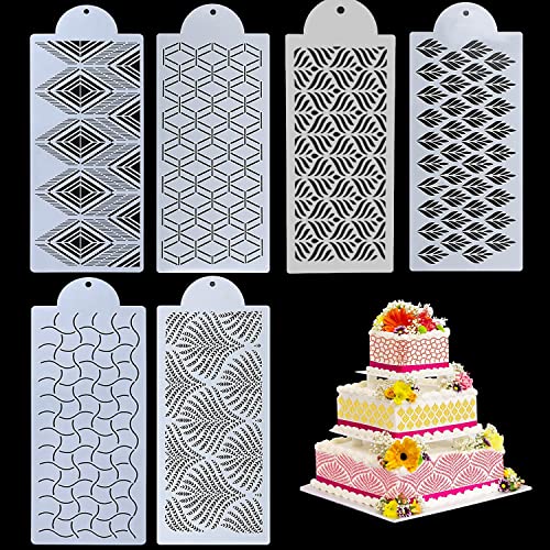 KOSTOO 6 Stück Kuchenschablonen, Backschablonen, Kuchendekorationsvorlagen, Lebensmittelqualität, Kunststoff-Schablonen, Spritz-/Farb-/Backwerkzeuge für Hochzeitstorte Cupcake Geburtstag, KOSTOO 6 Stück Kuchenschablonen, Backschablonen, Kuchendekorationsvorlagen, Lebensmittelqualität, Kunststoff-Schablonen, Spritz-/Farb-/Backwerkzeuge für Hochzeitstorte Cupcake Geburtstag, von KOSTOO