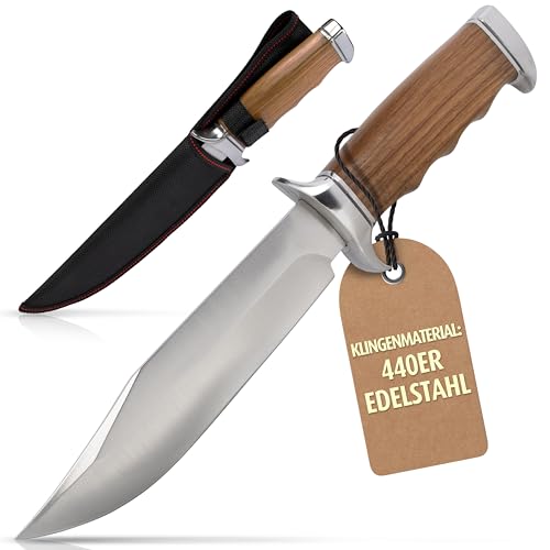 KOSxBO® klassisches & Zeitloses ca. 32 cm Jagdmesser - Jäger Messer - Outdoor - Freizeit - Messer - Hunting Knife - Messer mit Scheide von KOSxBO