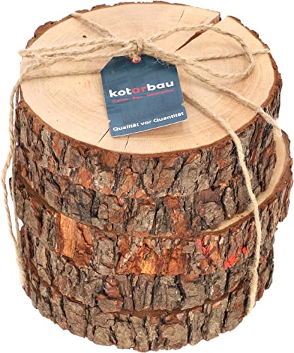 KOTARBAU® 5er Set Dekorative Holzscheiben Kerzenständer Holzständer mit Juteschnur von KOTARBAU