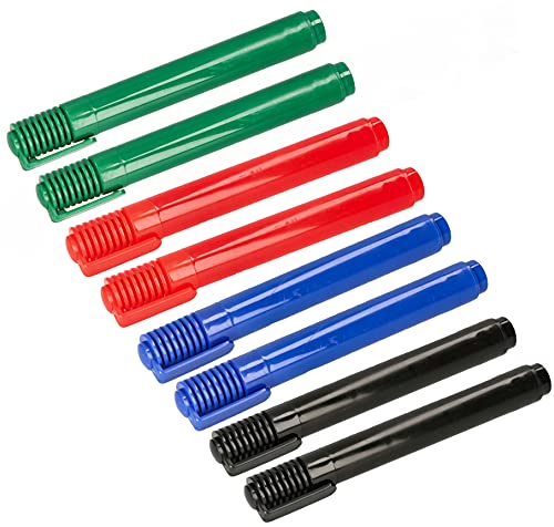 KOTARBAU® 8er Set Permanent Marker Rot, Schwarz, Grün, Blau Runde Spitze Wasserferster Stift von KOTARBAU
