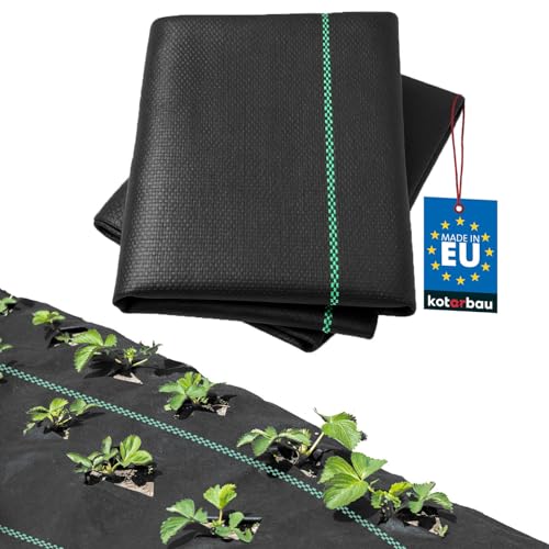 KOTARBAU® Garten Unkrautvlies 1,1 x 10 m Garten Unkrautfolie 70 g/m² PP Schwarz Unkrautfolie wasserdurchlässig Extrem Reißfestes Flies Gartenflies Unkrautflies für Garten Gartenvlies gegen Unkraut von KOTARBAU