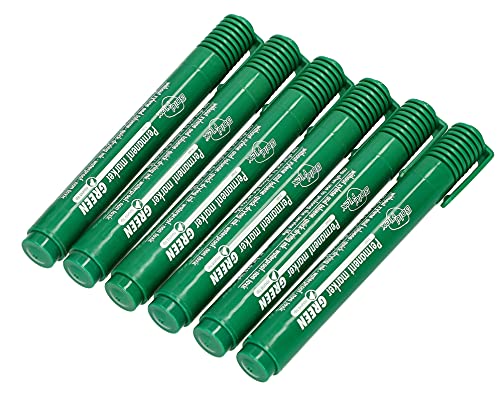 KOTARBAU® Permanent Marker Satz 6 Stk. Grün Runde Spitze Wasserferster Stift von KOTARBAU