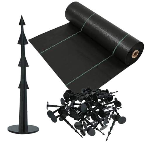 KOTARBAU® Unkrautvlies - 70 g/m² - Unkrautflies für Garten - 0,8 x 100 m - mit Erdanker - Schwarz - PP - Gartenvlies - Unkrautvlies Wasserdurchlässig - Unkrautfolie Wasserdurchlässig von KOTARBAU