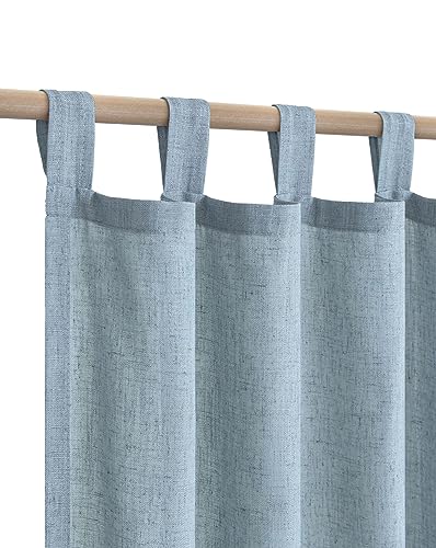 Dusty Blue Vorhänge für Kinderzimmer, 137 cm Länge, 2 Paneele, Schlaufen, halbtransparent, Leinen, lichtreduzierend, Privatsphäre, Steinblau, Vorhänge für Kinderzimmer, Bauernhaus-Dekoration, Dusty Blue Vorhänge für Kinderzimmer, 137 cm Länge, 2 Paneele, Schlaufen, halbtransparent, Leinen, lichtreduzierend, Privatsphäre, Steinblau, Vorhänge für Kinderzimmer, Bauernhaus-Dekoration, von KOUFALL