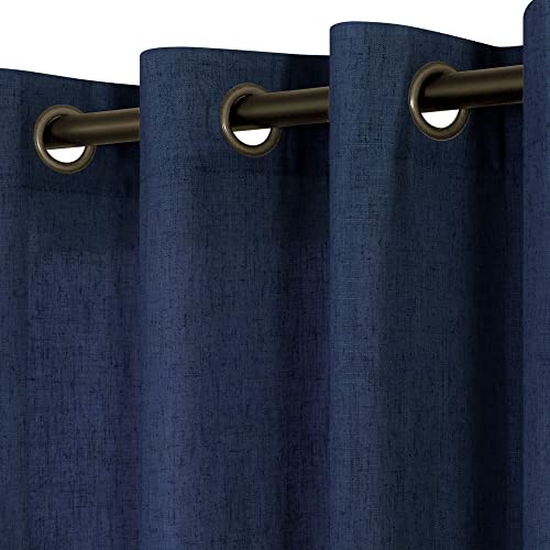 KOUFALL Kinderzimmer-Vorhänge, 2-teiliges Set für Jungenzimmer, Leinen, Privatsphäre, halbtransparente Vorhänge für Wohnzimmer, 160 cm Länge, Dunkelmarineblau KOUFALL Kinderzimmer-Vorhänge, 2-teiliges Set für Jungenzimmer, Leinen, Privatsphäre, halbtransparente Vorhänge für Wohnzimmer, 160 cm Länge, Dunkelmarineblau von KOUFALL