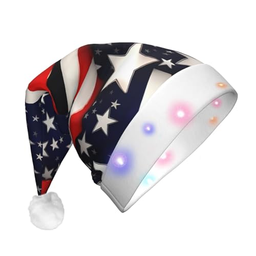 KOUUIP Amerikanische Flagge, Sterne, Streifen, Druck, Weihnachtsmannmütze, Weihnachtsmannmütze, lustige Weihnachtsmützen für Erwachsene, Weihnachtsgeschenke, Partygeschenke KOUUIP Amerikanische Flagge, Sterne, Streifen, Druck, Weihnachtsmannmütze, Weihnachtsmannmütze, lustige Weihnachtsmützen für Erwachsene, Weihnachtsgeschenke, Partygeschenke von KOUUIP