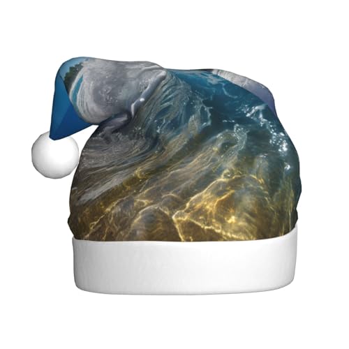 KOUUIP Weihnachtsmütze, Motiv: Wasserrausch zum tropischen Strand, 3 Drucken, lustige Plüsch-Weihnachtsmützen für Erwachsene, Weihnachtsfeier, Gastgeschenke KOUUIP Weihnachtsmütze, Motiv: Wasserrausch zum tropischen Strand, 3 Drucken, lustige Plüsch-Weihnachtsmützen für Erwachsene, Weihnachtsfeier, Gastgeschenke von KOUUIP