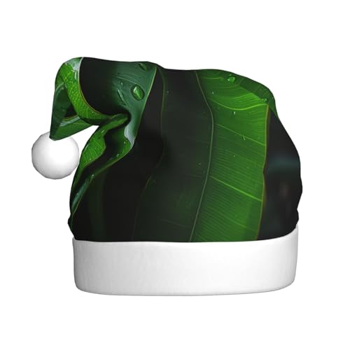 KOUUIP Weihnachtsmütze mit Bananenblatt-Druck, lustige Plüsch-Weihnachtsmützen für Erwachsene, Weihnachtsfeier, Gastgeschenke, Weihnachtsmützen KOUUIP Weihnachtsmütze mit Bananenblatt-Druck, lustige Plüsch-Weihnachtsmützen für Erwachsene, Weihnachtsfeier, Gastgeschenke, Weihnachtsmützen von KOUUIP