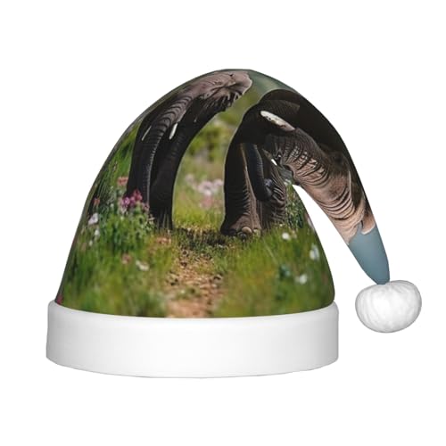 KOUUIP Weihnachtsmütze mit Elefantenaufdruck, für Erwachsene, Weihnachtsmannmützen für Weihnachten, Neujahr, Partyzubehör KOUUIP Weihnachtsmütze mit Elefantenaufdruck, für Erwachsene, Weihnachtsmannmützen für Weihnachten, Neujahr, Partyzubehör von KOUUIP