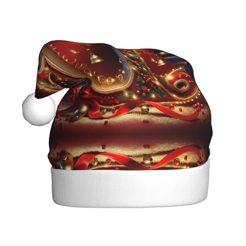 KOUUIP Weihnachtsmütze mit G-Druck, lustige Plüsch-Weihnachtsmütze für Erwachsene, Weihnachtsfeier, Partyzubehör KOUUIP Weihnachtsmütze mit G-Druck, lustige Plüsch-Weihnachtsmütze für Erwachsene, Weihnachtsfeier, Partyzubehör von KOUUIP