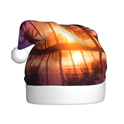 KOUUIP Weihnachtsmütze mit Kokosnussbaum-Druck, lustige Plüsch-Weihnachtsmütze, Erwachsene, Weihnachtsfeier, Gastgeschenke, Hüte KOUUIP Weihnachtsmütze mit Kokosnussbaum-Druck, lustige Plüsch-Weihnachtsmütze, Erwachsene, Weihnachtsfeier, Gastgeschenke, Hüte von KOUUIP