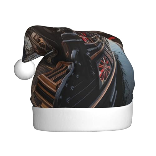 KOUUIP Weihnachtsmütze mit Ozean-Deck, schwarze Flagge, lustige Plüsch-Weihnachtsmütze für Erwachsene, Weihnachtsgeschenke, Hüte KOUUIP Weihnachtsmütze mit Ozean-Deck, schwarze Flagge, lustige Plüsch-Weihnachtsmütze für Erwachsene, Weihnachtsgeschenke, Hüte von KOUUIP