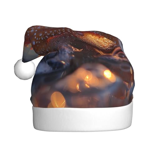 KOUUIP Weihnachtsmütze mit Seestern-Druck, lustige Plüsch-Weihnachtsmütze für Erwachsene, Partygeschenke, Weihnachtsmützen von KOUUIP