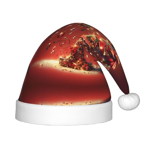 KOUUIP Weihnachtsmütze mit T-Aufdruck für Erwachsene, Weihnachtsmannmützen für Weihnachten, Neujahr, Partyzubehör von KOUUIP