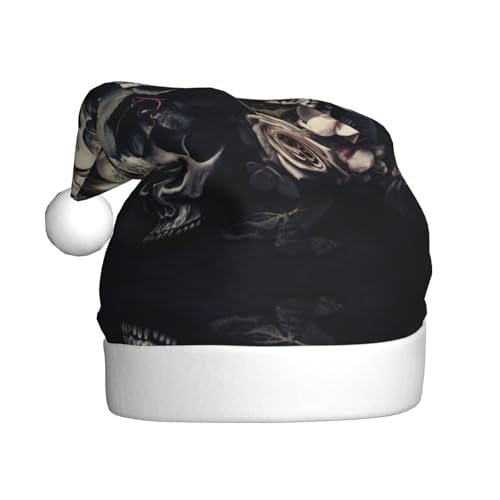KOUUIP Weihnachtsmütze mit Totenkopf- und Blumendruck, lustige Weihnachtsmütze, Plüsch, Erwachsene, Weihnachtsmütze, Partygeschenke, Hüte KOUUIP Weihnachtsmütze mit Totenkopf- und Blumendruck, lustige Weihnachtsmütze, Plüsch, Erwachsene, Weihnachtsmütze, Partygeschenke, Hüte von KOUUIP