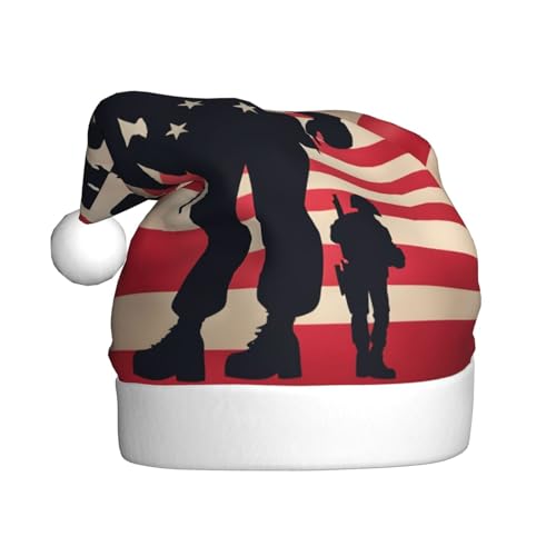 KOUUIP Weihnachtsmütze mit US-Militär-Soldaten, patriotischer Druck, lustiger Plüsch, für Erwachsene, Weihnachtsgeschenke, Hüte KOUUIP Weihnachtsmütze mit US-Militär-Soldaten, patriotischer Druck, lustiger Plüsch, für Erwachsene, Weihnachtsgeschenke, Hüte von KOUUIP