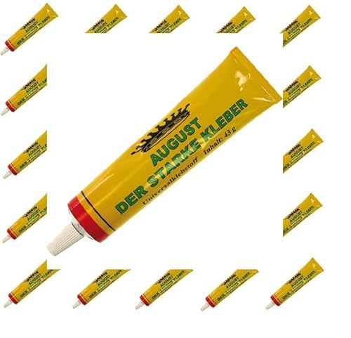 15x Kleber August der Starke 43g Universalkleber Klebstoff Flüssigkleber Alleskleber Bastelkleber - für Papier Karton Stoff Haushalt Büro Schule, ähnl. Sekundenkleber extra stark + 1 Bildmagnet, W von KOVA