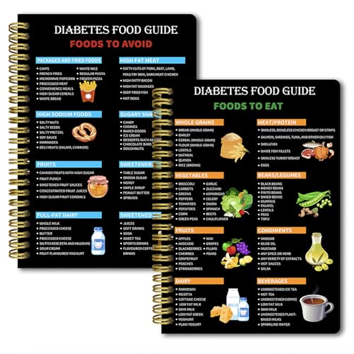 KOVESXRK 2 pcs Type 2 diabetes diet guide, spiral notebook -50 pages, 5.5 x 8.3 inches, diabetes food list, diabetes food chart, diabetes diet table, diabetes meal plan B KOVESXRK 2 pcs Type 2 diabetes diet guide, spiral notebook -50 pages, 5.5 x 8.3 inches, diabetes food list, diabetes food chart, diabetes diet table, diabetes meal plan B von KOVESXRK
