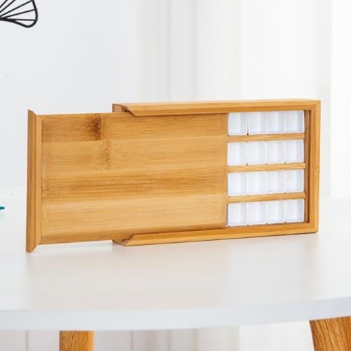 KOVNISE Farbpalette Holz Aquarell Palette mit Deckel Herausziehbare Acrylfarbe Palette mit 36 Rastern für Armee Maler Pocket Aquarell Maler Künstler Anfänger Farbpaletten für Kinder von KOVNISE