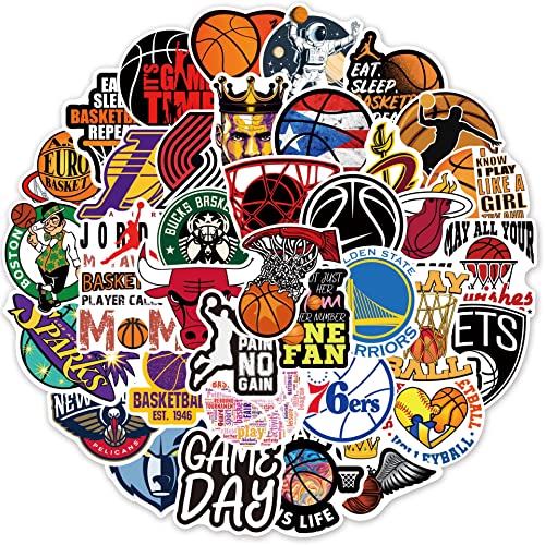 Basketball Aufkleber 50Pcs für Laptop, Fahrrad, Gepäck, Graffiti-Patches, Gitarrenaufkleber für Skateboard, Gepäck, Fahrradstoßstange Basketball Aufkleber 50Pcs für Laptop, Fahrrad, Gepäck, Graffiti-Patches, Gitarrenaufkleber für Skateboard, Gepäck, Fahrradstoßstange von KOWASO