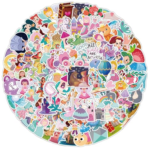 KOWASO Niedliche Märchenprinzessin Aufkleber 100Pcs für Laptop, Fahrrad, Gepäck, Graffiti-Patches, Gitarrenaufkleber, Skateboard, Gepäck, Fahrradstoßstange, Geschenk für Kinder/Teenager KOWASO Niedliche Märchenprinzessin Aufkleber 100Pcs für Laptop, Fahrrad, Gepäck, Graffiti-Patches, Gitarrenaufkleber, Skateboard, Gepäck, Fahrradstoßstange, Geschenk für Kinder/Teenager von KOWASO