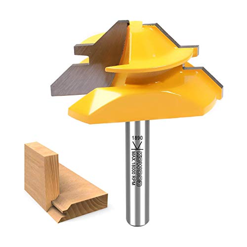 KOWOOD Oberfräsen-Bit, 1,9 cm Schnitthöhe, 45 Grad Gehrungsfräser, 1/4 Zoll Schaft KOWOOD Oberfräsen-Bit, 1,9 cm Schnitthöhe, 45 Grad Gehrungsfräser, 1/4 Zoll Schaft von KOWOOD