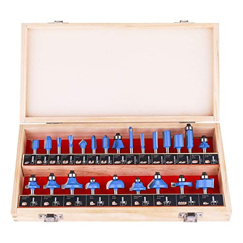 KOWOOD Oberfräsen-Bits-Sets mit 24 A Stück, 1/4 Zoll Schaft, Fräser-Bit-Set, T-Form – für gewerbliche Benutzer und Anfänger KOWOOD Oberfräsen-Bits-Sets mit 24 A Stück, 1/4 Zoll Schaft, Fräser-Bit-Set, T-Form – für gewerbliche Benutzer und Anfänger von KOWOOD