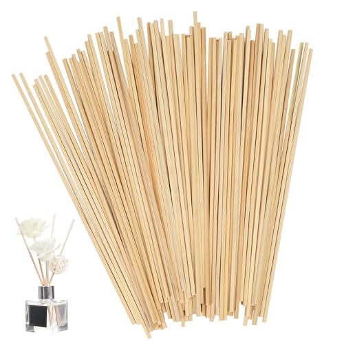 KOXXIAMOQ 250 Stück Holzstäbchen Zum Basteln, Zuckerwatte Stäbe Eckig, 4mm x 300mm Holzstäbe, Bambusstäb Bastelhölzer für DIY Handwerk Holzarbeiten Modellbau Dekorationen(Quadratisch) von KOXXIAMOQ